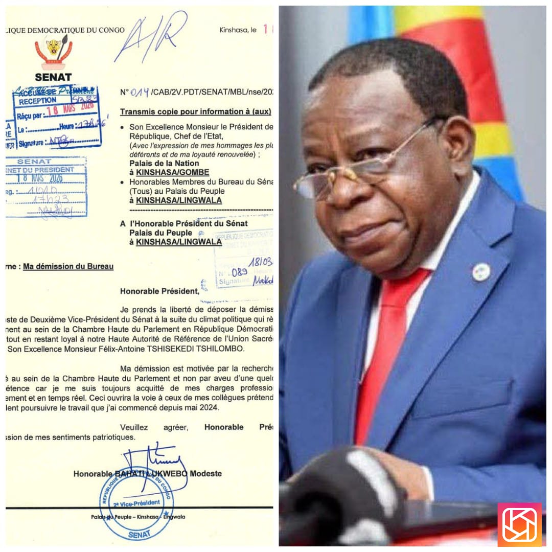 RDC : Sous pression, Bahati Lukwebo démissionne de son poste de 2e vice-président du Sénat